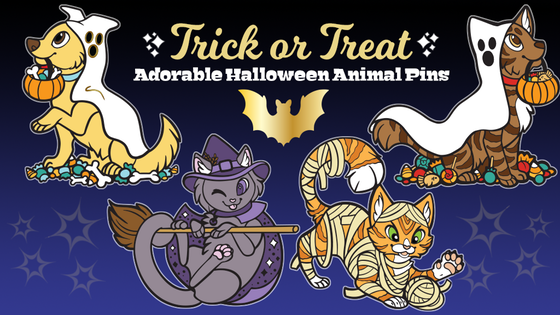 Trick or Treat! Adorable Halloween Animal Hard Enamel Pins