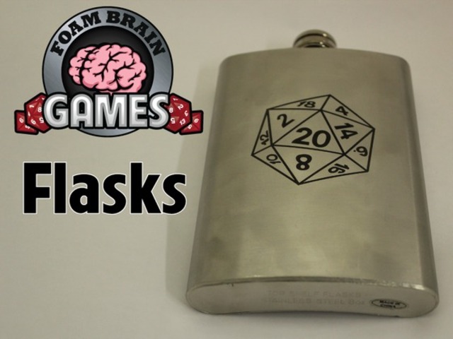 Foam Brain Laser Engraved Flasks: Classes and Dice